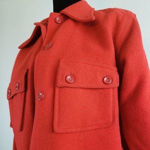 Womens Wool Jacket Vintage Weather Master Red Heavy Size M/L Minn Woolen Co